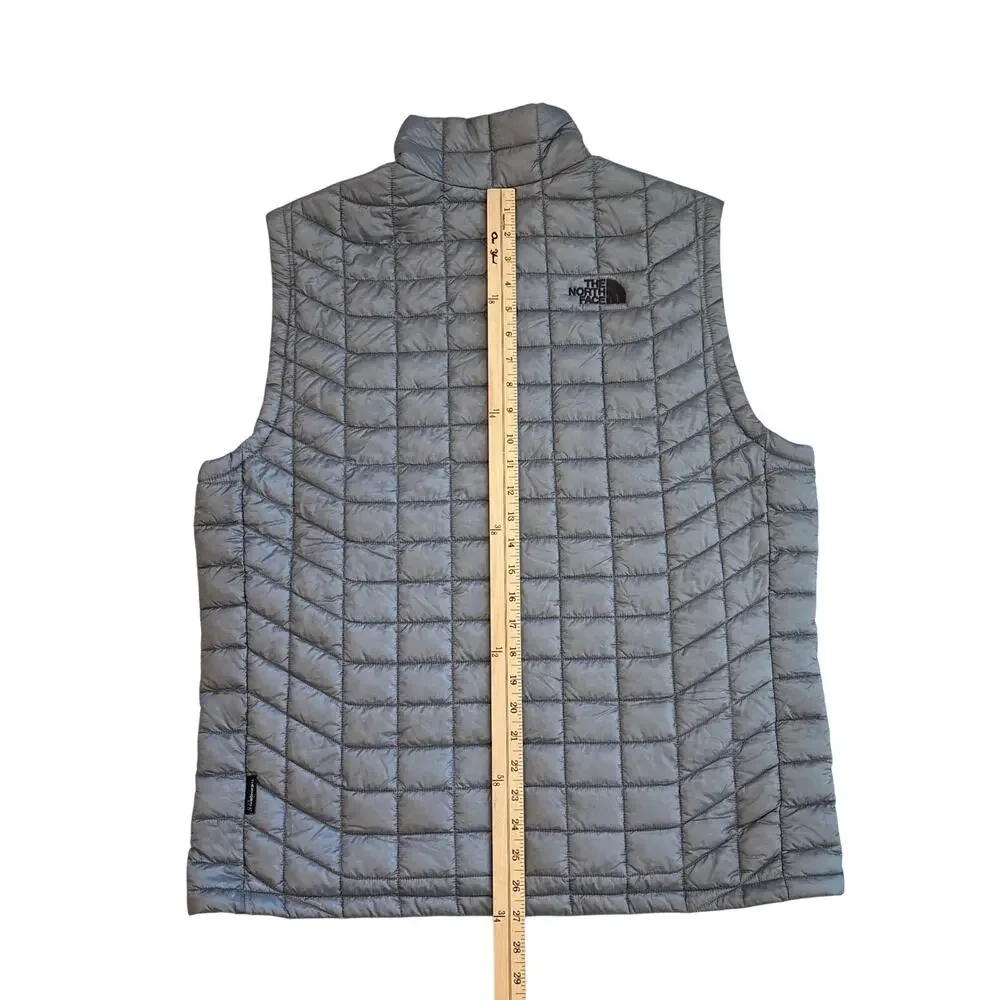 The North Face Theromball Vest Jacket Mens Large Gray Wind Blocking Lightweight
